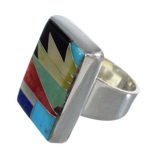 Multicolor Sterling Silver Southwestern Ring Size 8-1/4 YX77501